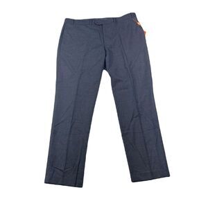 Tallia Slim-Fit Dress Pants Mens 40x32 Blue Brown Solid Stretch‎ Wool $175